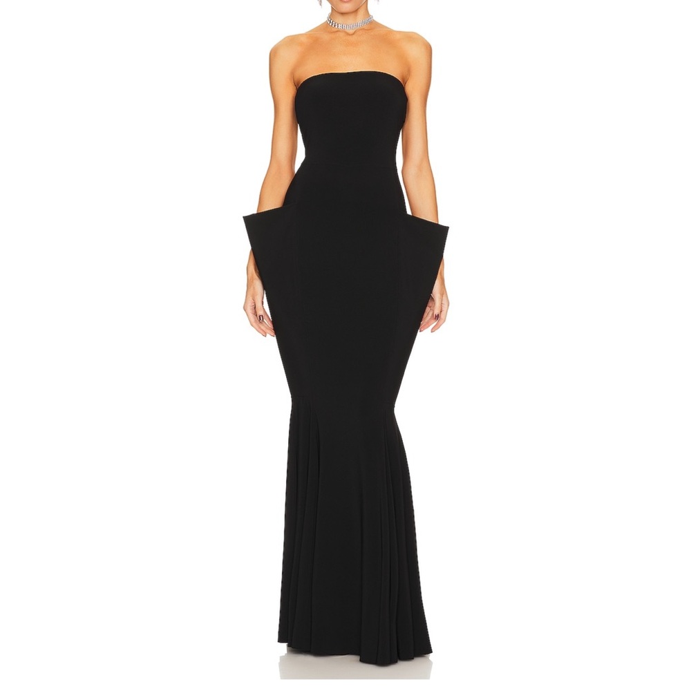 Strapless wing fishtail gown